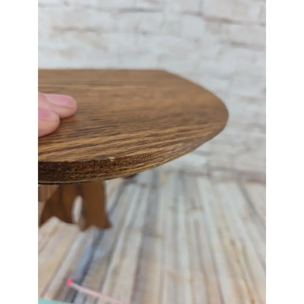 Vintage Wooden Bow Wall Shelf Small Cottage Farmhouse Granny Core Brown